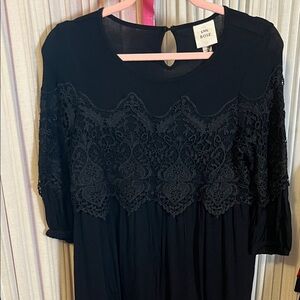 New Knox Rose Elegant Black Lace Blouse